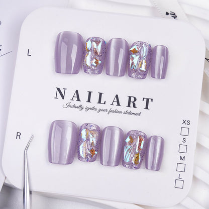 Glitter Accent Acrylic Nails with Contemporary Designs
