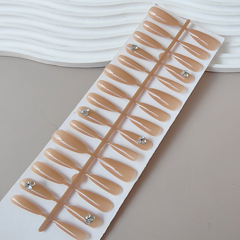 Glamorous Stone-Embellished Acrylic Nails
