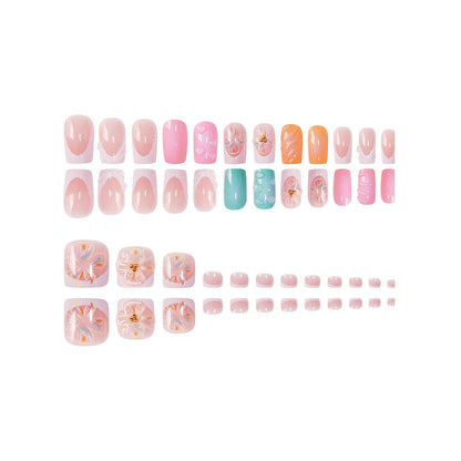 Floral 3D Press-On Nail Art Set
