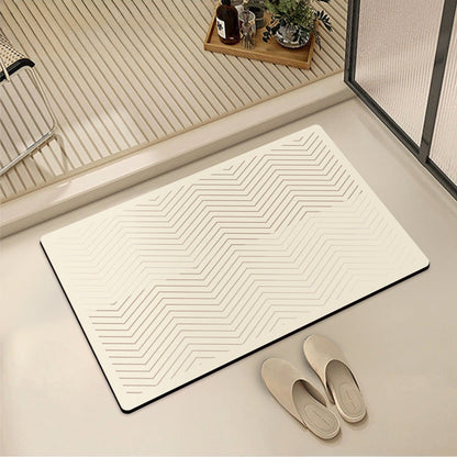 Abstract Style Bath Mat with Geometric Pattern
