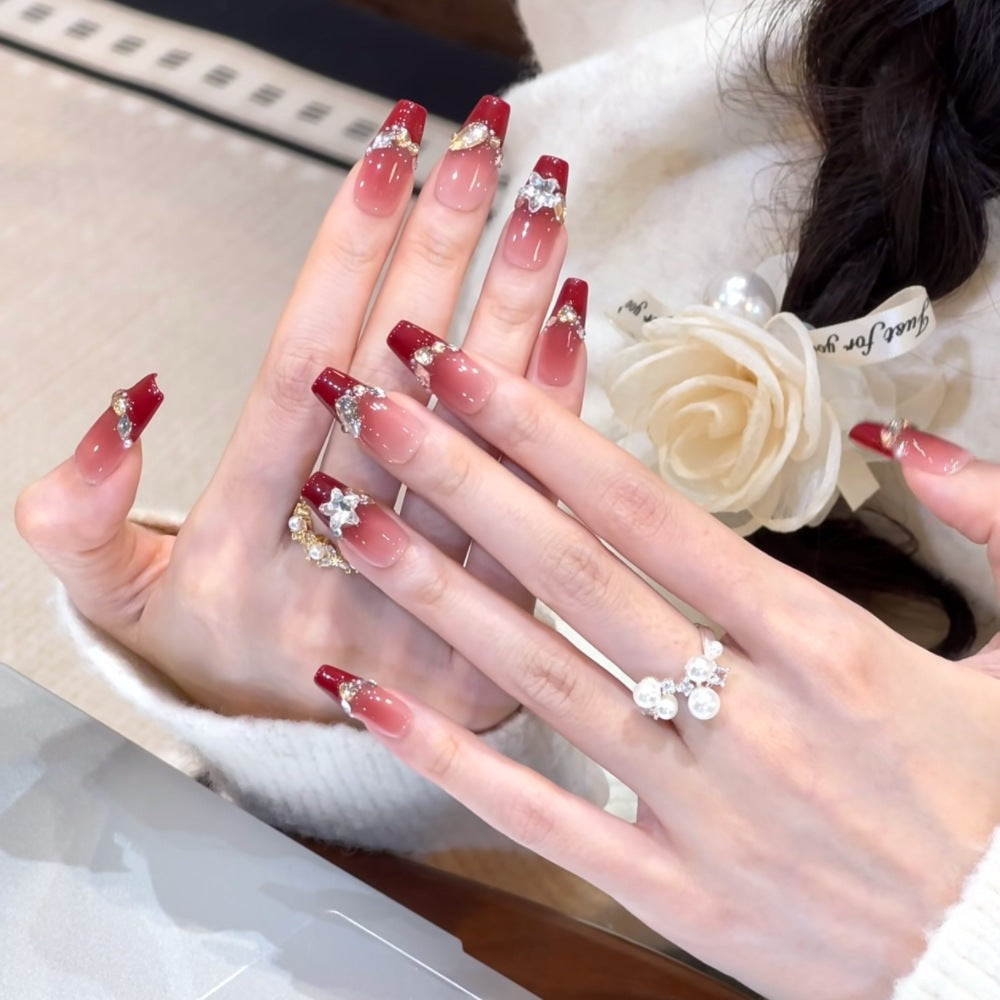 Square Press-On Nail Set in Acrylic Finish