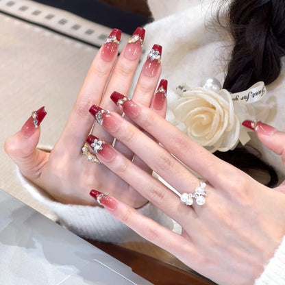 Square Press-On Nail Set in Acrylic Finish