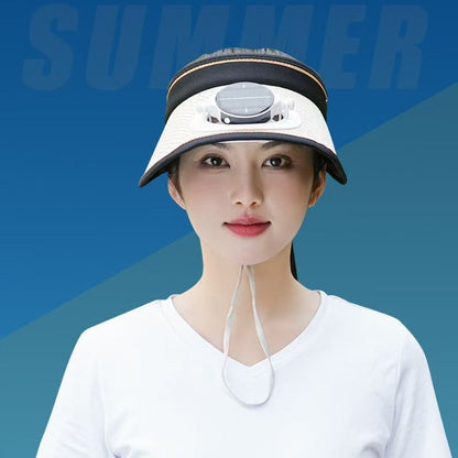 Removable Solar Fan Adjustable Sunshade with Breathable Straw Design