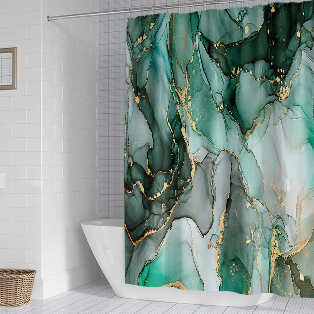 Marble Pattern Shower Curtain in Abstract Design
