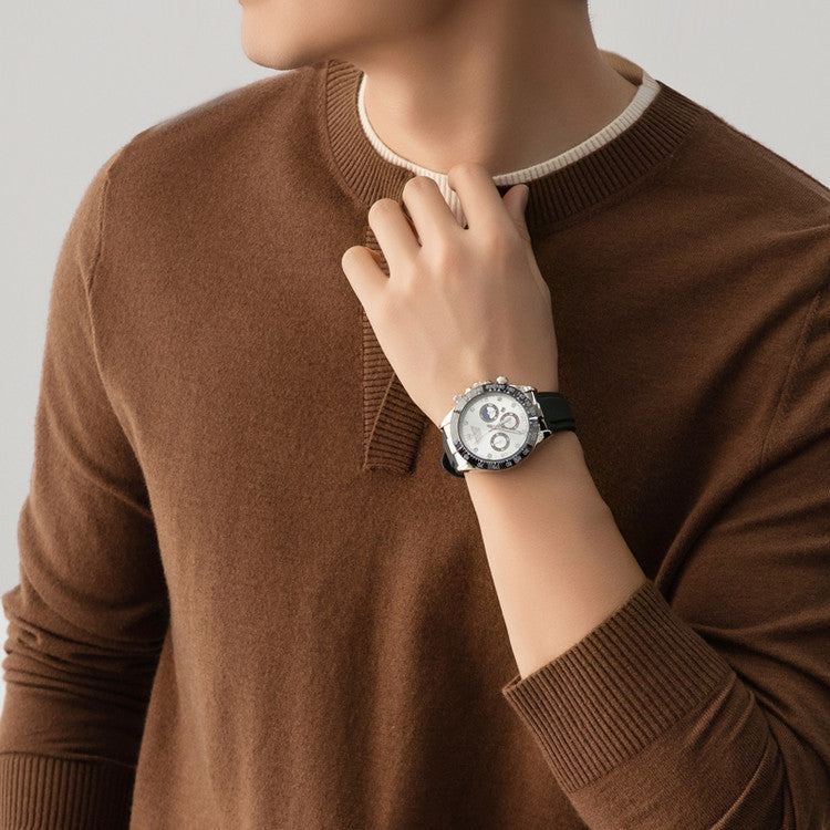 Sporty Men's Watch Band with Multifunctional Hands