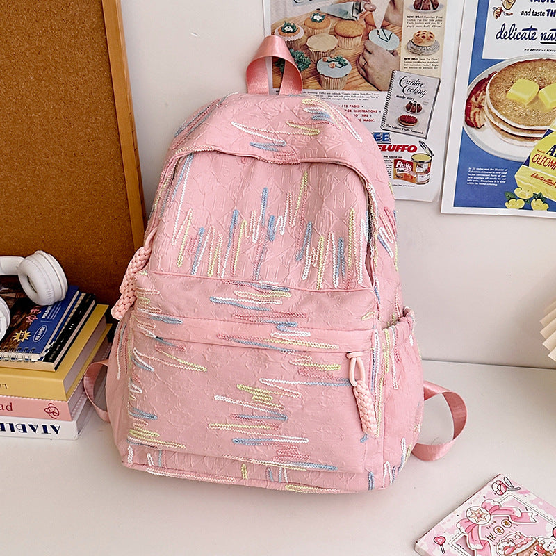 Backpack with Abstract Design