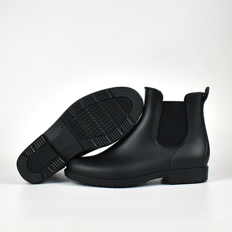 Waterproof Slip-On Ankle Booties for Women - Non-Slip Chelsea Rain Boots