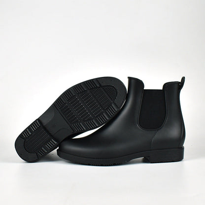 Waterproof Slip-On Ankle Booties for Women - Non-Slip Chelsea Rain Boots