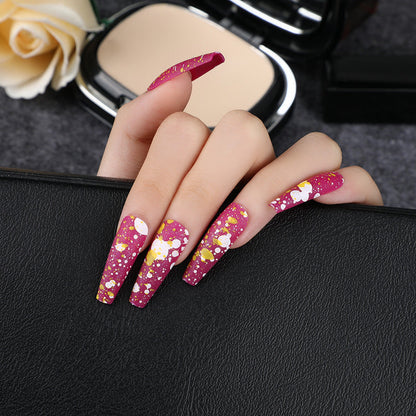 Artificial Nails with Artistic Splatter Pattern