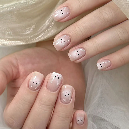 Square Press-On Nail Set in Acrylic Finish
