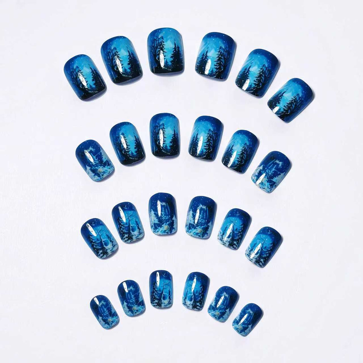 Creative Nail Design - Winter Forest Theme
