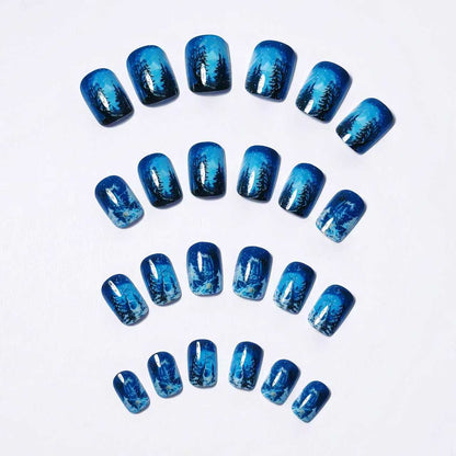 Creative Nail Design - Winter Forest Theme