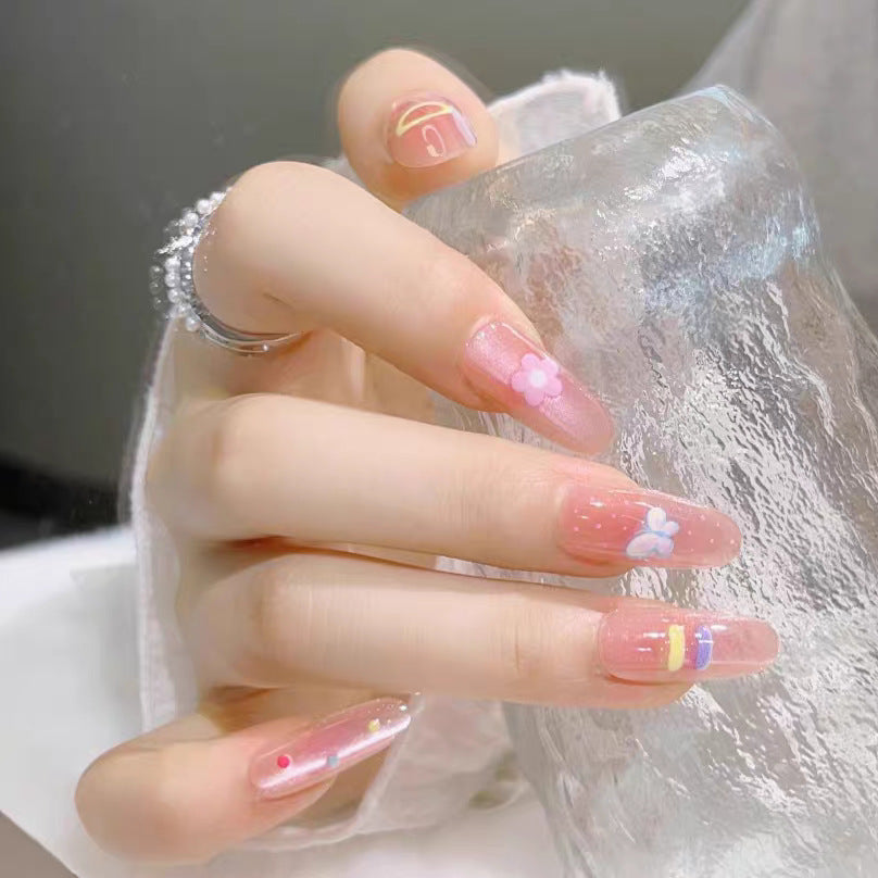 Themed Press-On Nails with Artistic Design