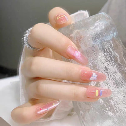 Themed Press-On Nails with Artistic Design