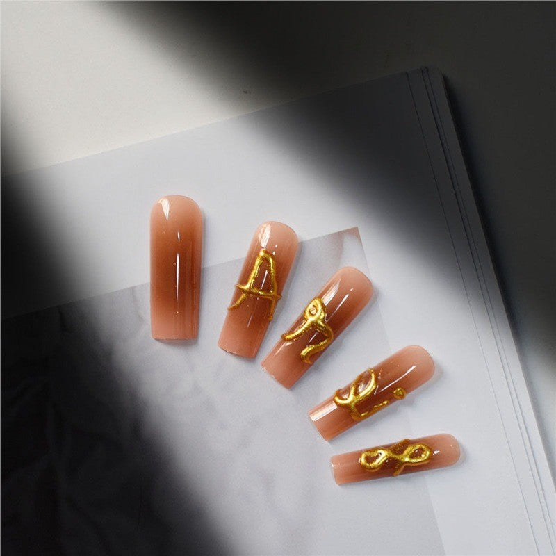 Nail Extensions with Artistic Designs – Press-On Style