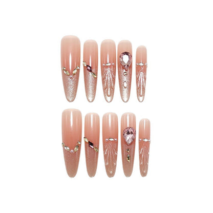 Crystal-Embellished Acrylic Nails for a Glamorous Look