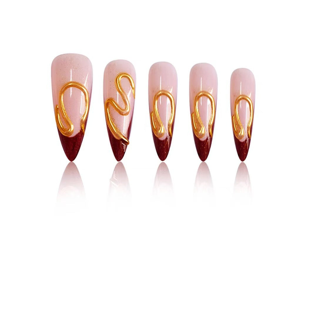 Abstract Design Stiletto Nail Extensions – Artistic Style