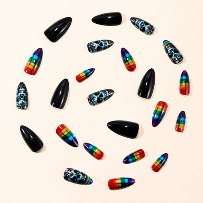 Skull Pattern Nail Art Extensions – Creative Design