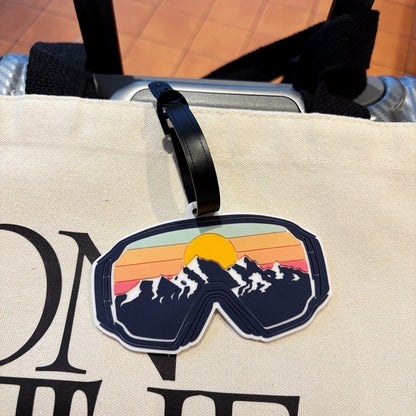 Ski Goggles Luggage Tag with Adventure Design