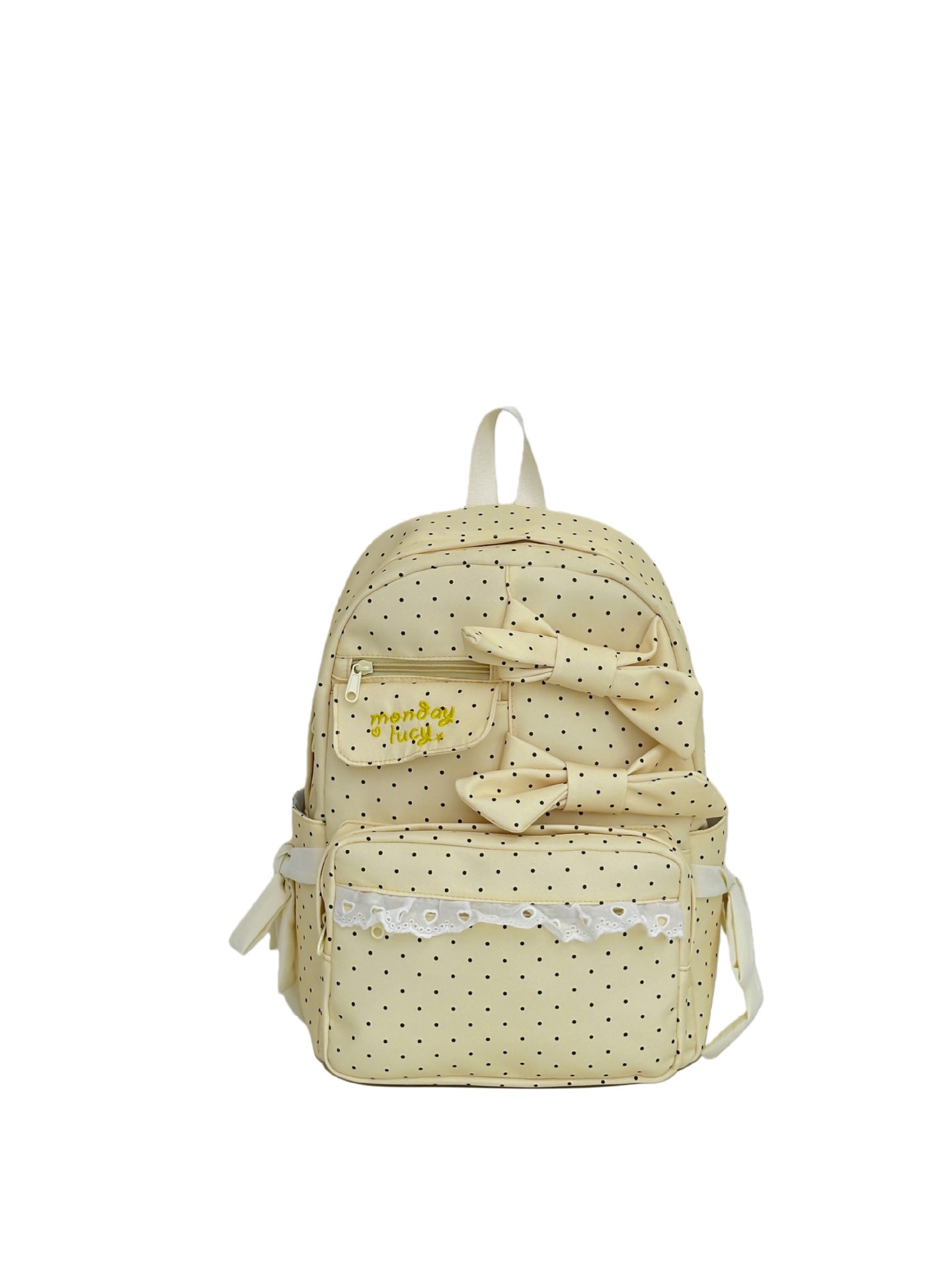 Cute Polka Dot School Backpack with Bow Detail