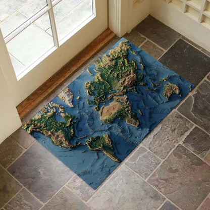 Geographical 3D Floor Mat in Taalita Design