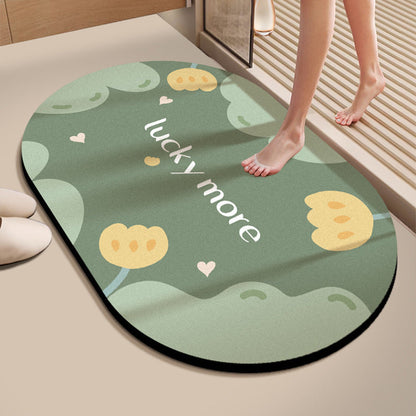Water-Absorbing Bath Rug for Bathroom Flooring