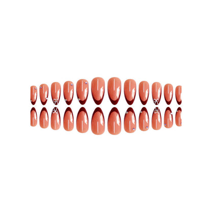 Press-On Stiletto Nails with Gemstone Details – Artistic Design