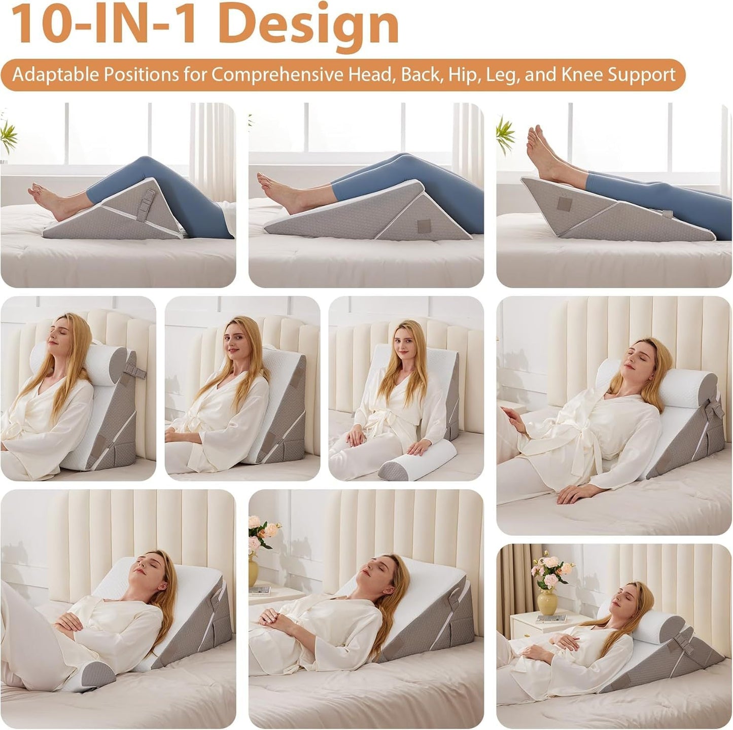 Lounge Support Pillow with Adjustable Wedge Design