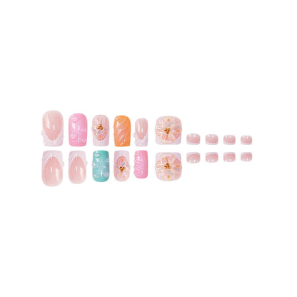 Floral 3D Press-On Nail Art Set