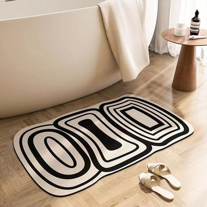Abstract Design Bath Mat in Unique Shape