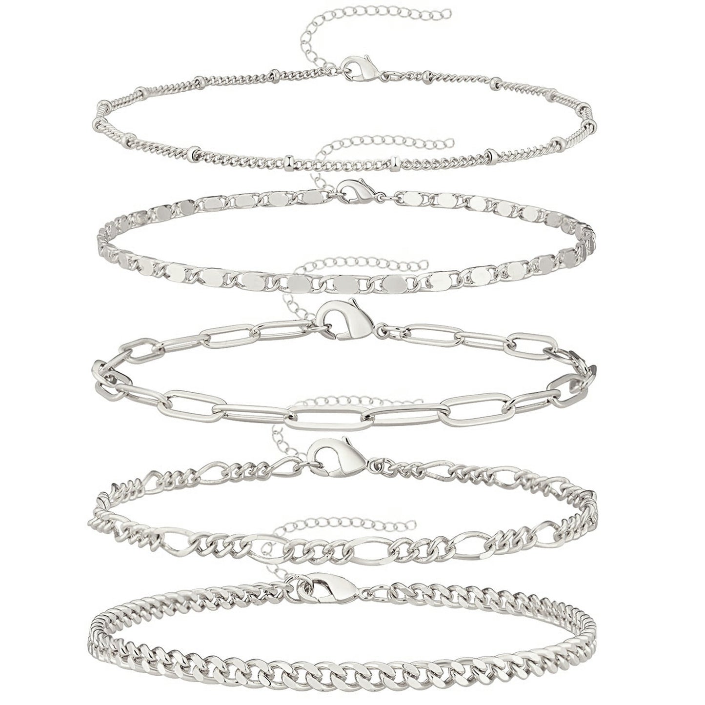 Versatile Adjustable Anklet Set in Multiple Styles