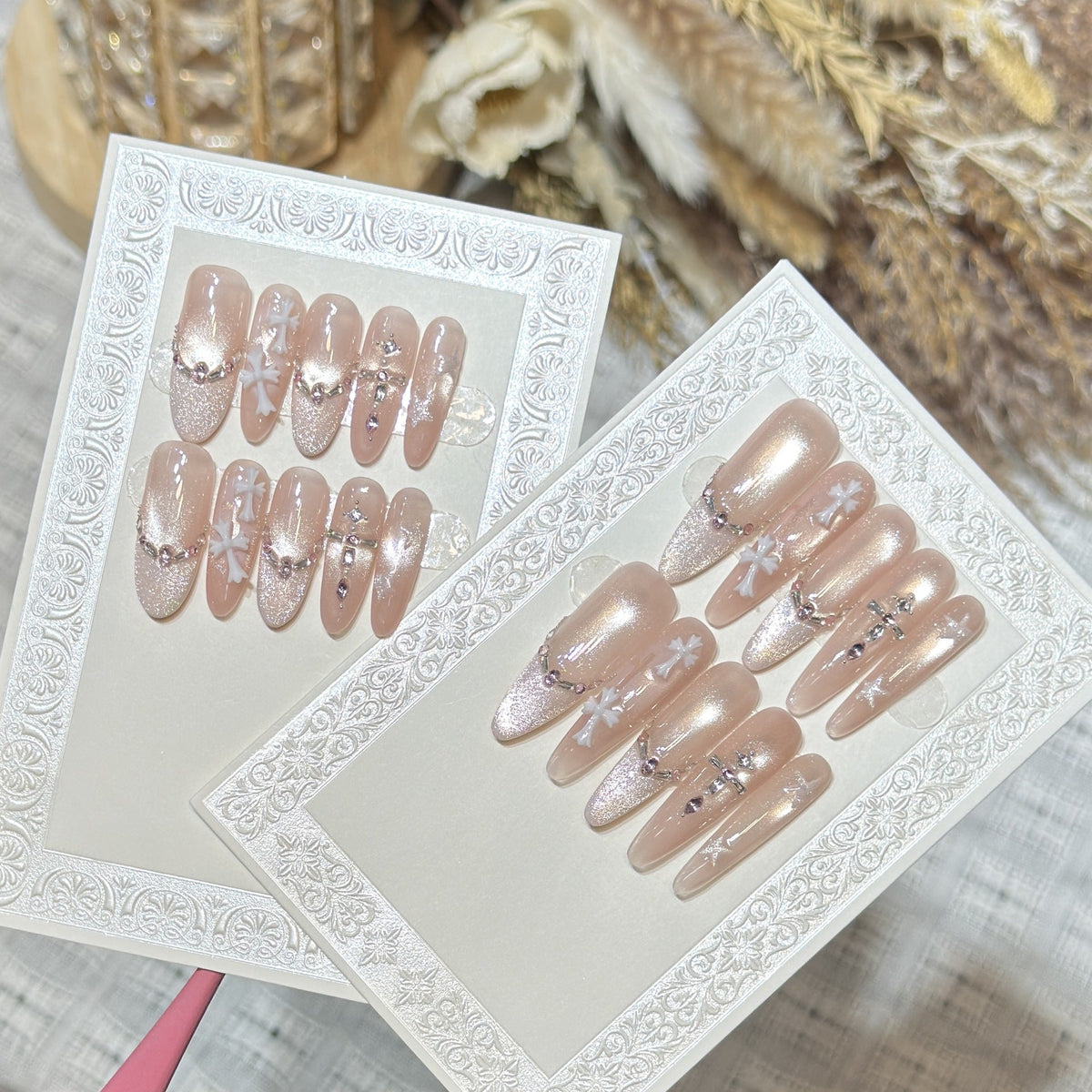 Charming Patterned Press-On Stiletto Nail Set
