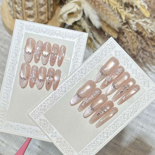 Charming Patterned Press-On Stiletto Nail Set
