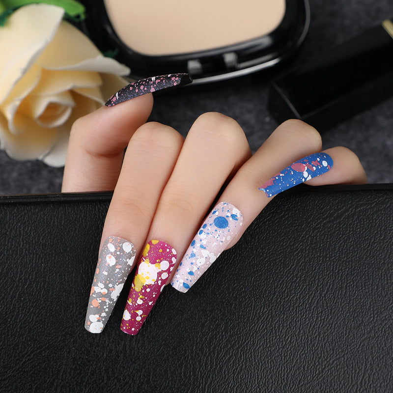 Artificial Nails with Artistic Splatter Pattern