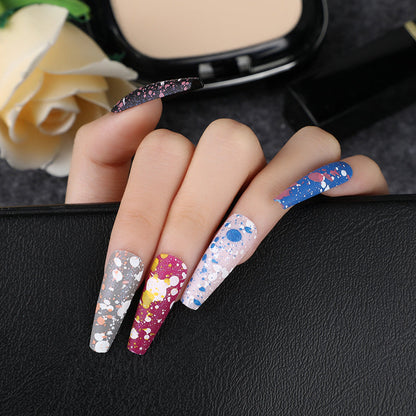 Artificial Nails with Artistic Splatter Pattern