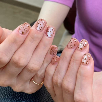 Leopard Print Design Press-On Nail Set - Artistic Style