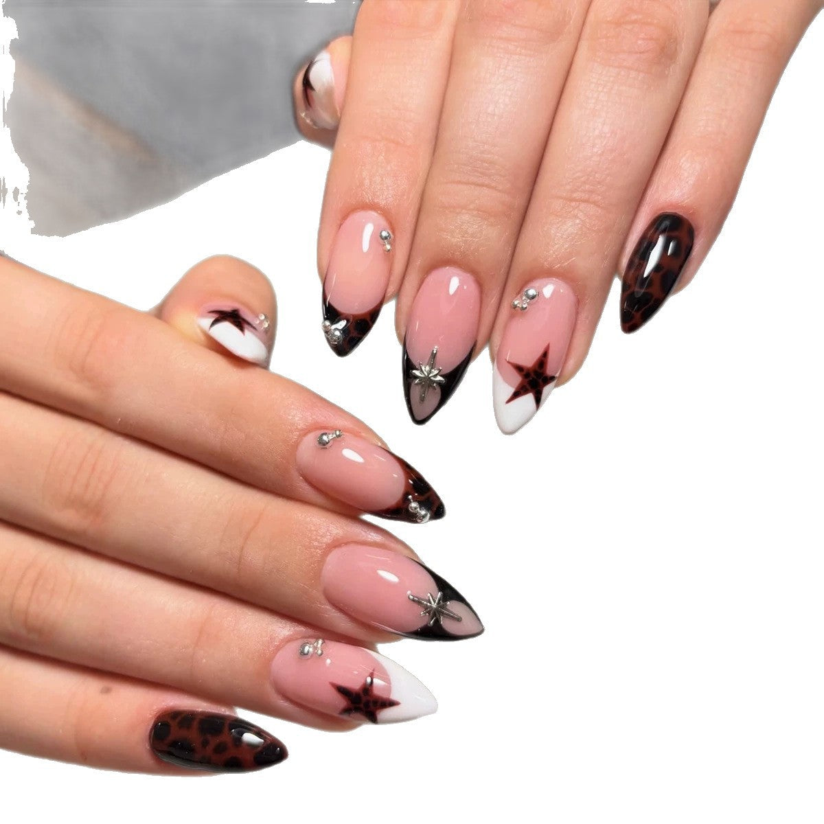 Decorative Star-Studded Press-On Nail Collection