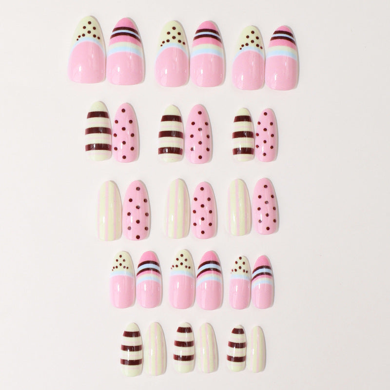 Decorative Press-On Nail Set with Unique Patterns
