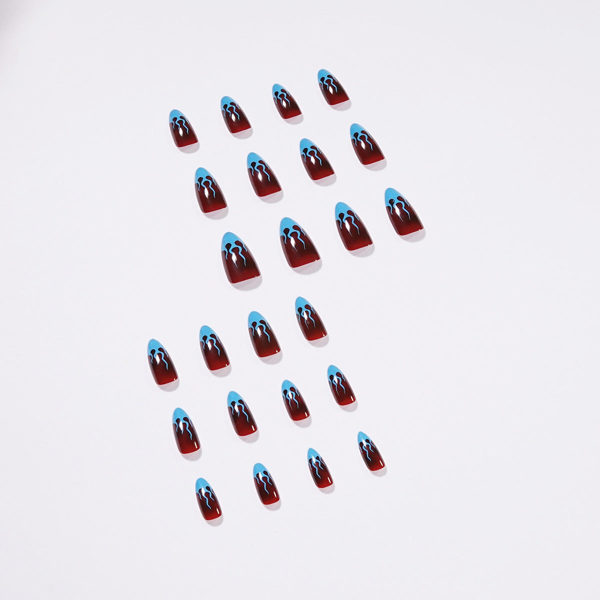 Flame Pattern Stiletto Nail Art Design