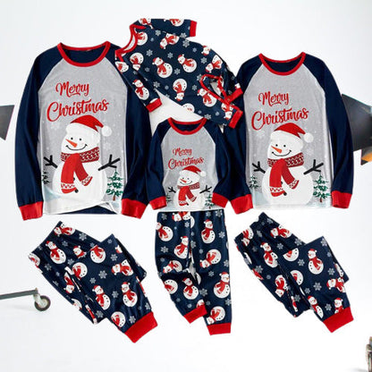 Adorable Snowman Pattern Matching Family Christmas Pajama Sets