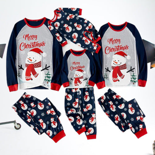 Adorable Snowman Pattern Matching Family Christmas Pajama Sets