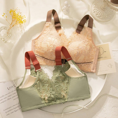 Front Closure Wireless Bra in Amber Color