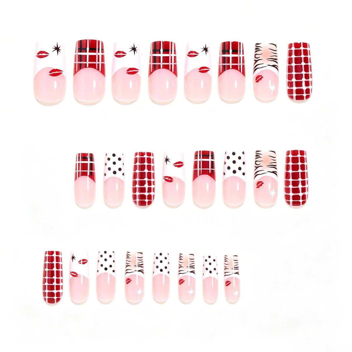 Unique Pattern Press-On Nail Set for Artistic Styles