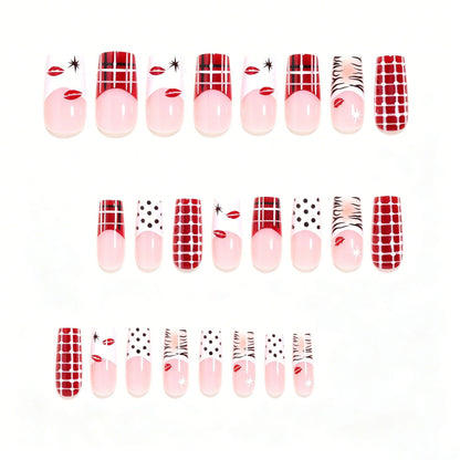 Unique Pattern Press-On Nail Set for Artistic Styles