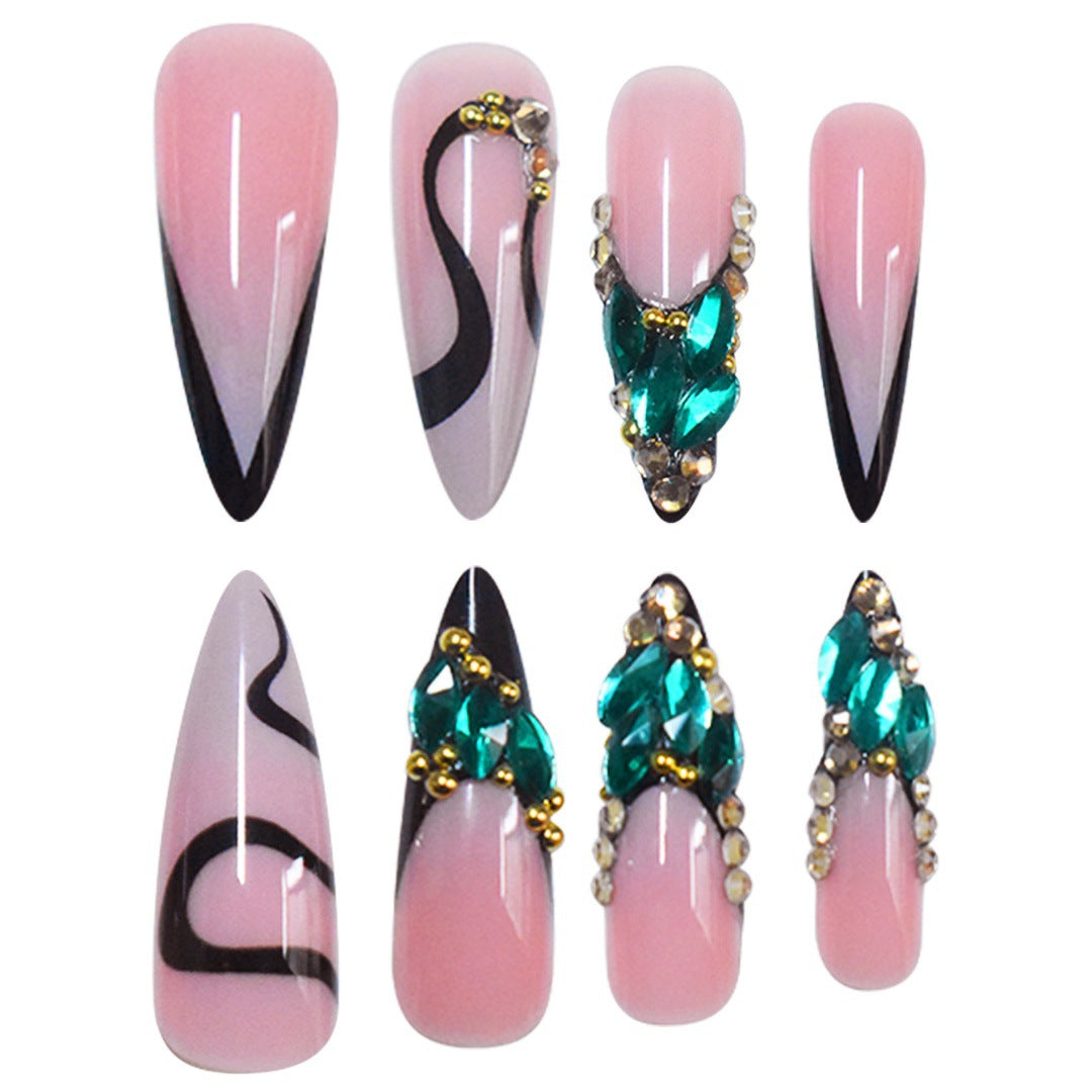 Sculpted Press-On Nail Extensions - Artistic Design