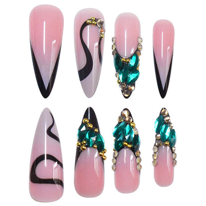 Sculpted Press-On Nail Extensions - Artistic Design