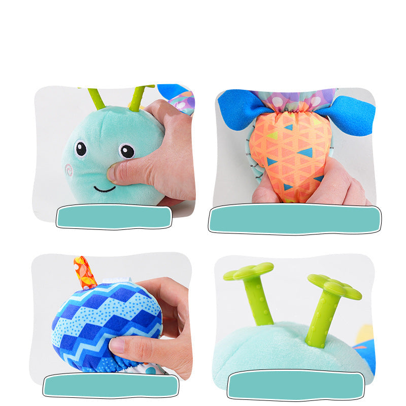 Plush Musical Rattle Caterpillar with Sensory Features
