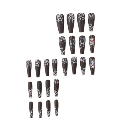 Spider Design Press-On Nail Set for Artistic Styles