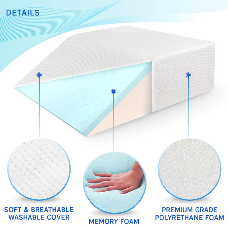 Comfortable Bed Wedge Pillow with Adjustable Height