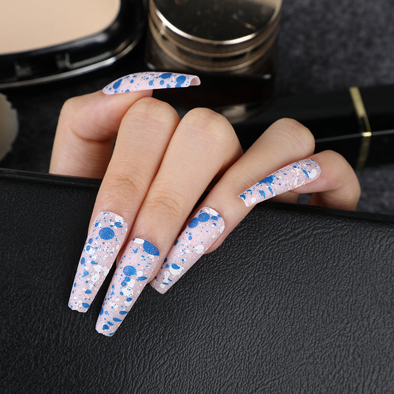 Artificial Nails with Artistic Splatter Pattern
